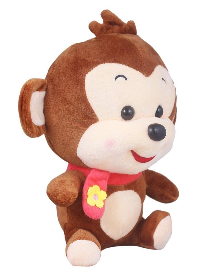 Tickles Stuffed Plush Animal Muffler Monkey Toy (Color: Brown Size:25 Cm) - Image 5